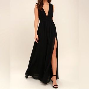 Lulu’s Heavenly Hues Maxi Dress Black Size Small